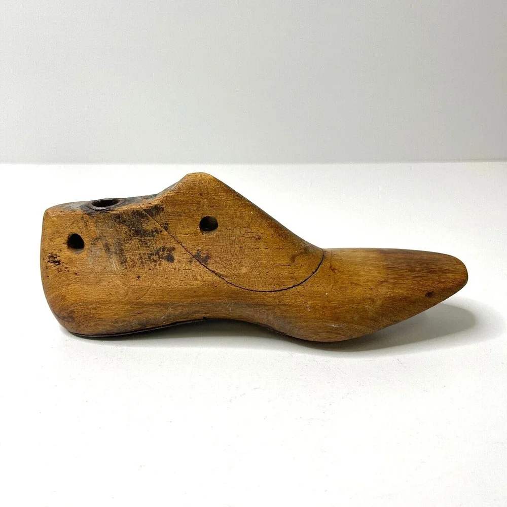 Antique Cobbler Wooden SHOE MOLD Form 8 inches Length *see photos for condition